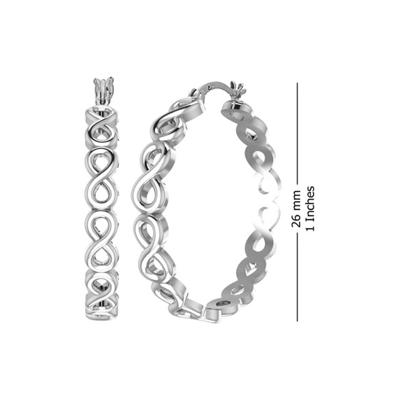 Infinity Infinite Love Knot Hoop Earrings - Picture 3 of 4
